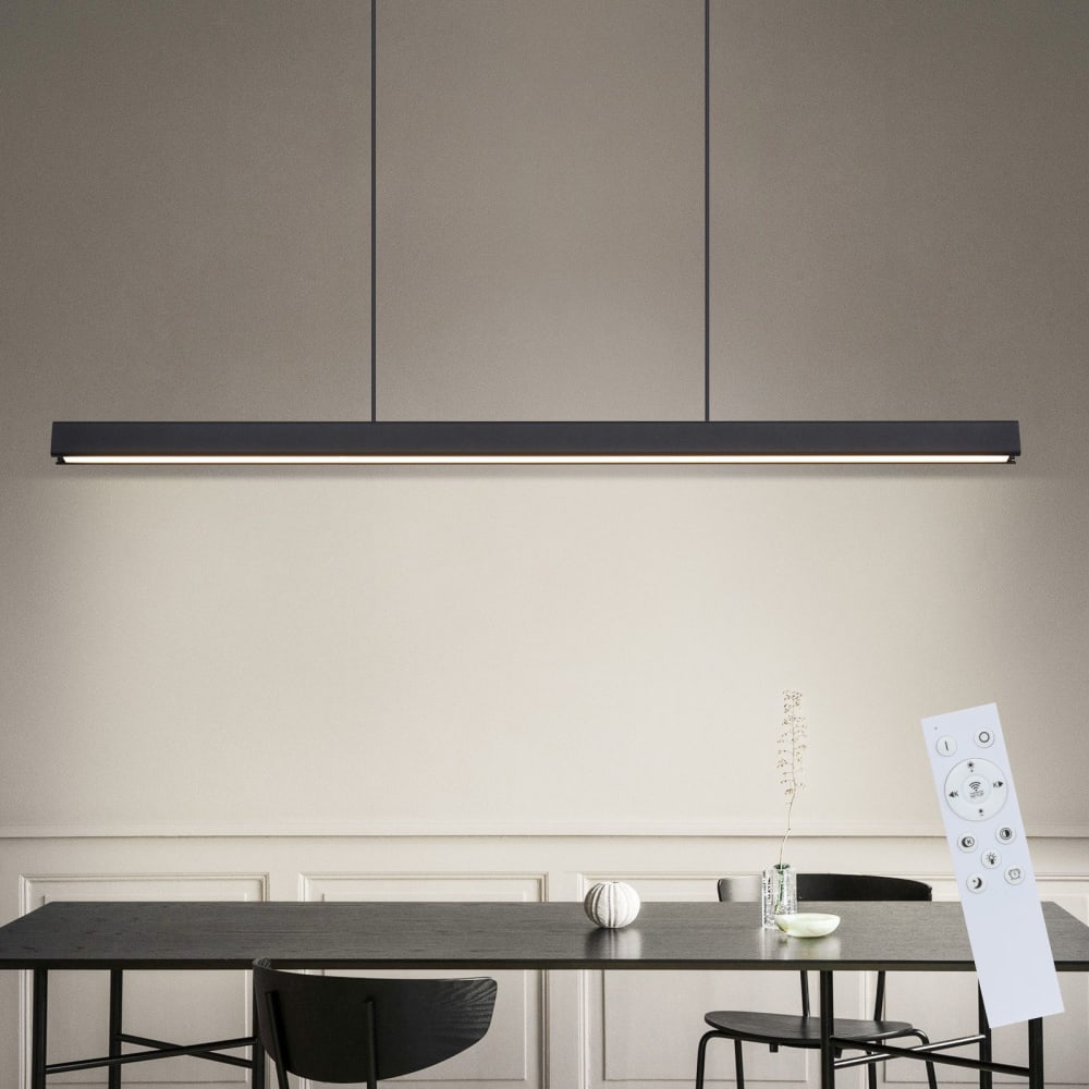 Pendelleuchte, Aluminium Eisen PC, H.157CM, Sand-Schwarz -