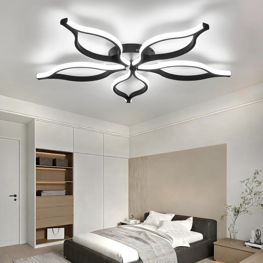 Plafonnier fer noir 80x80x6cm led 75w — vue 4