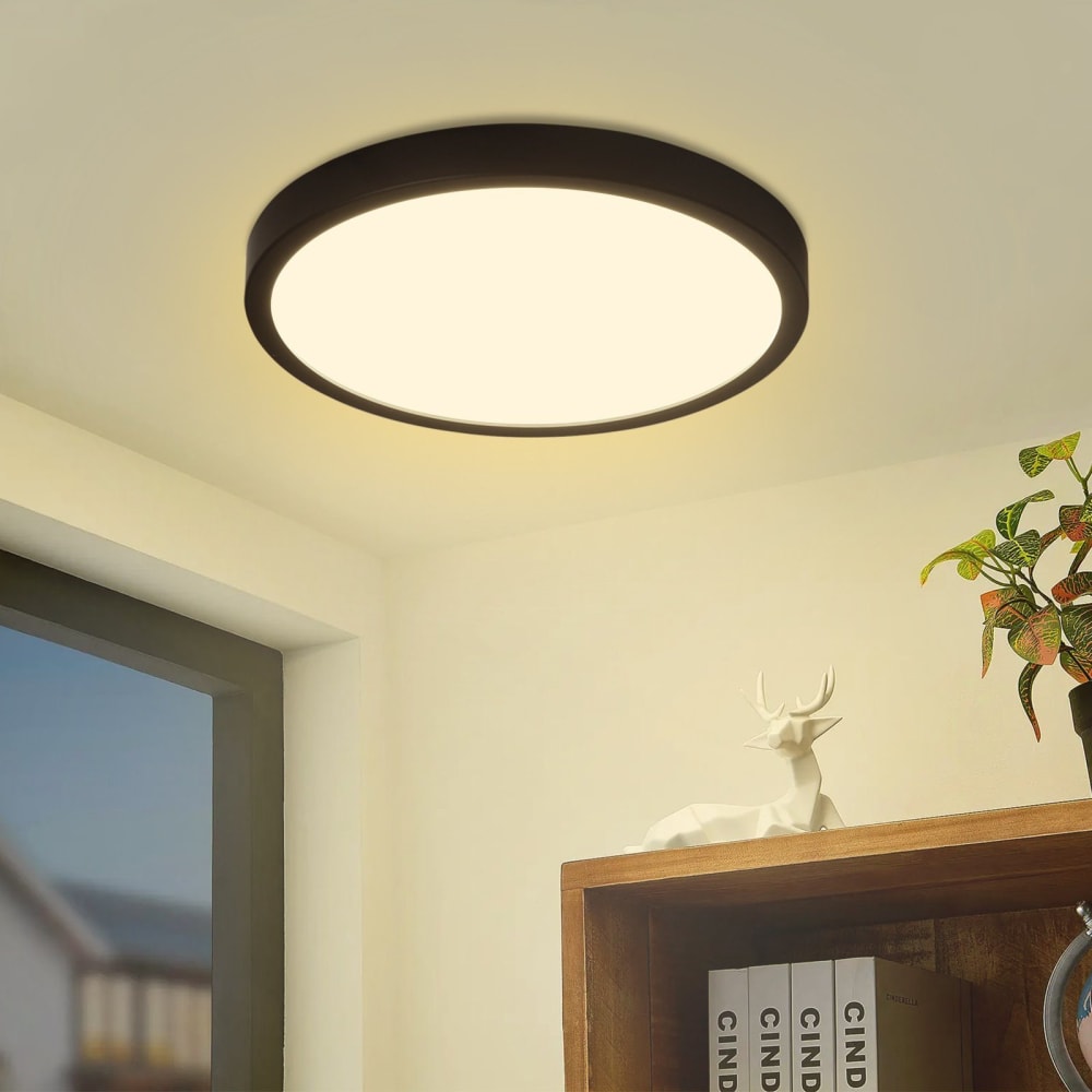 Deckenleuchte kunststoff 22x22x2.5cm schwarz LED 15W - Maisons Du