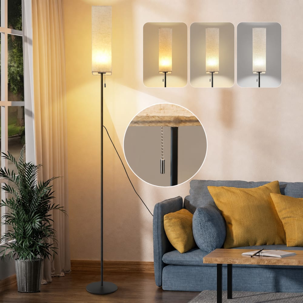Lampadaire fer noir 151x16x10.5cm led — vue 3