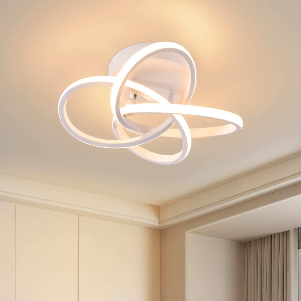 Deckenleuchte aluminium 32x32x16cm weiß LED 28W - Maisons Du
