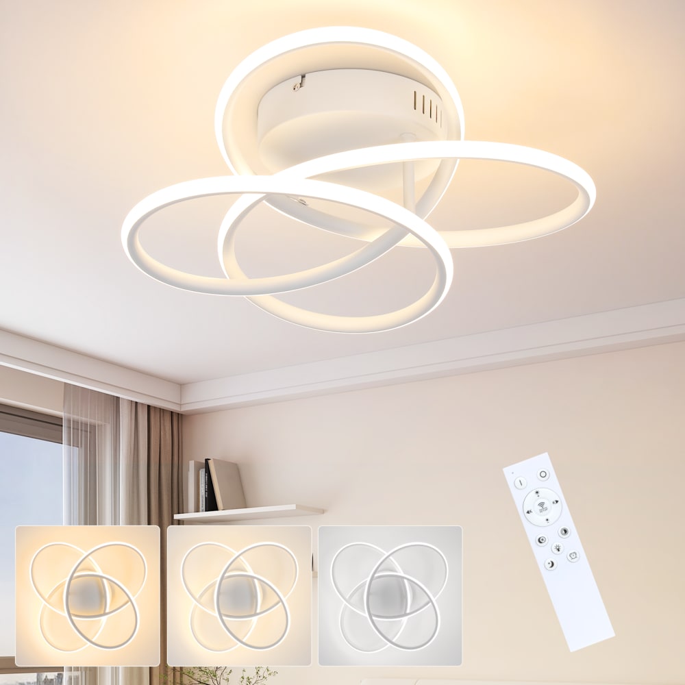 Plafonnier fer blanc 36x33x14cm led 44w — vue 3