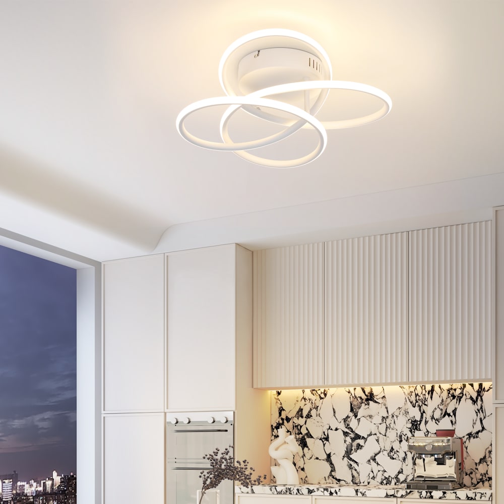Plafonnier fer blanc 36x33x14cm led 44w — vue 4