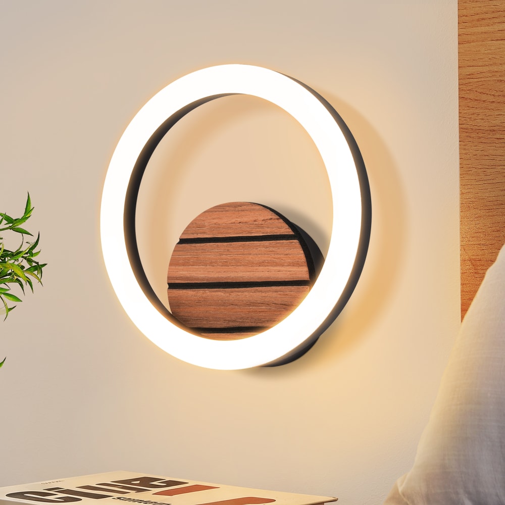 Applique murale fer noir 20x20x5.5cm led — vue 3
