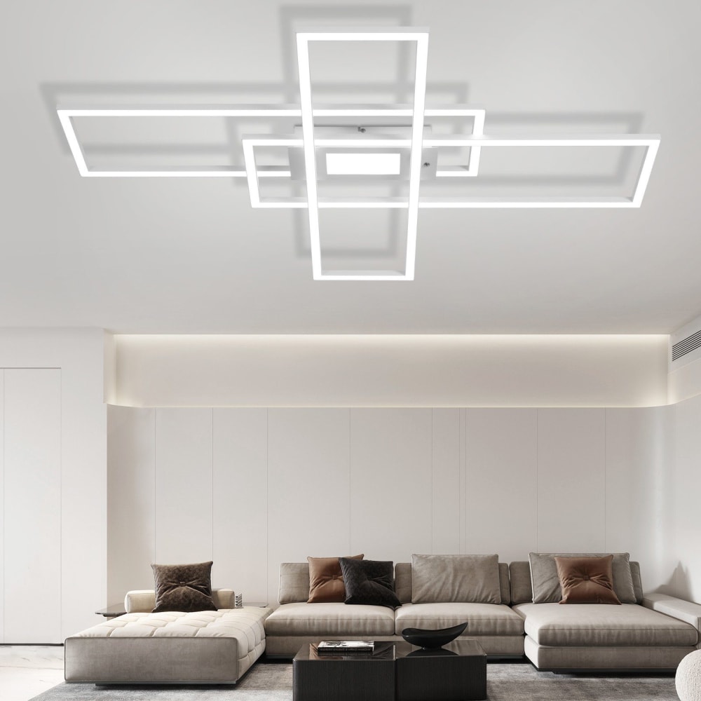 Plafonnier aluminium blanc 99x70x7cm led 50w — vue 4