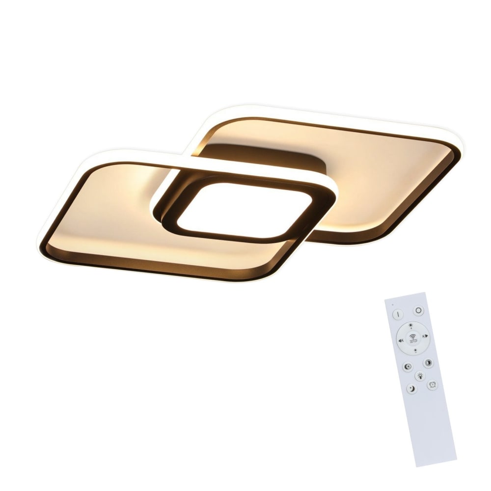 Plafonnier aluminium noir 50x38.8x4.7cm led 48w