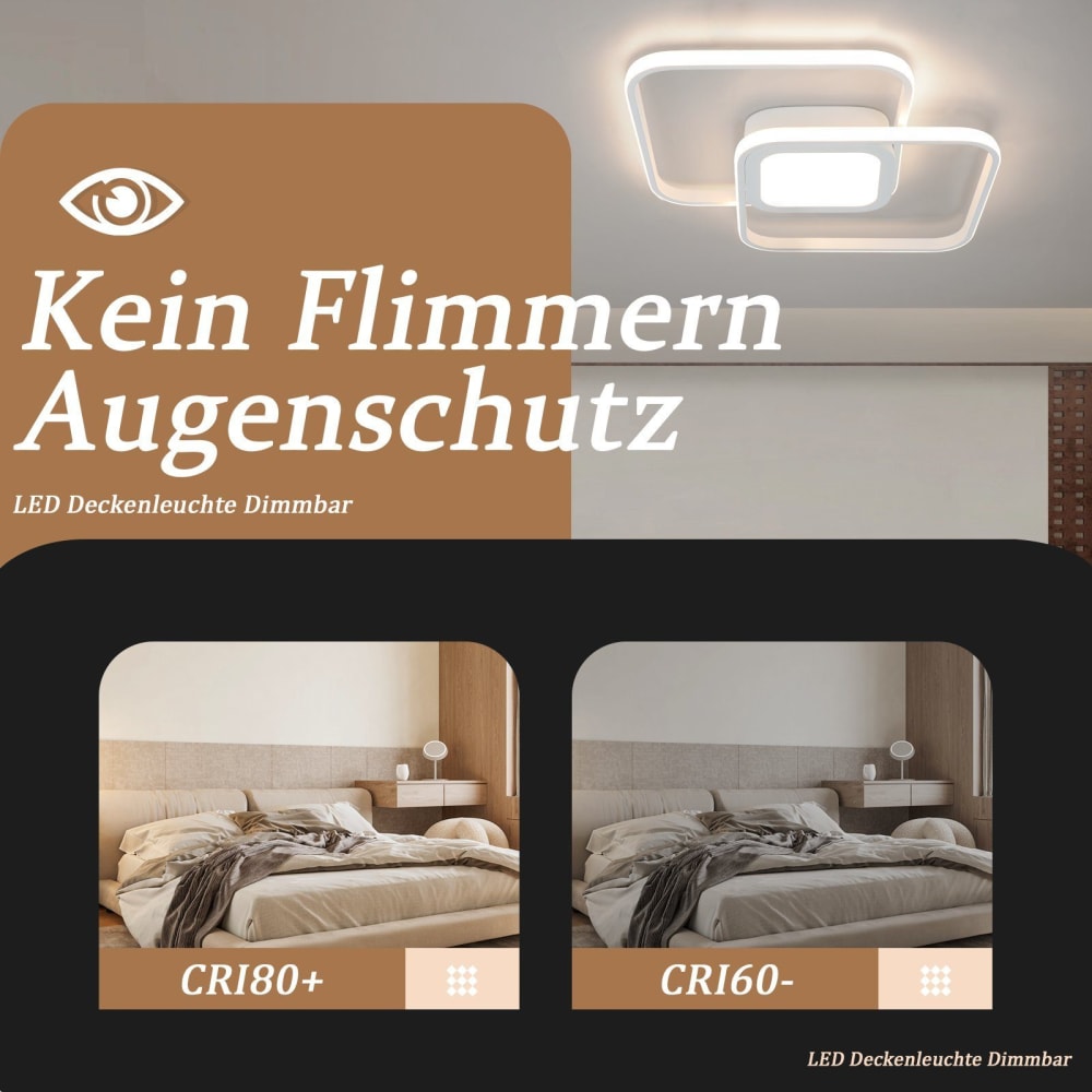 Plafonnier aluminium blanc 50x38.8x4.7cm led 48w — vue 4