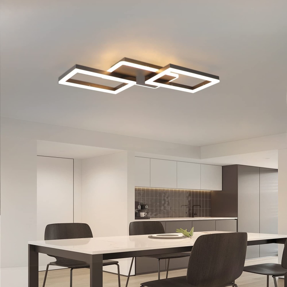 Plafonnier fer noir 54x34x6.5cm led 48w — vue 4