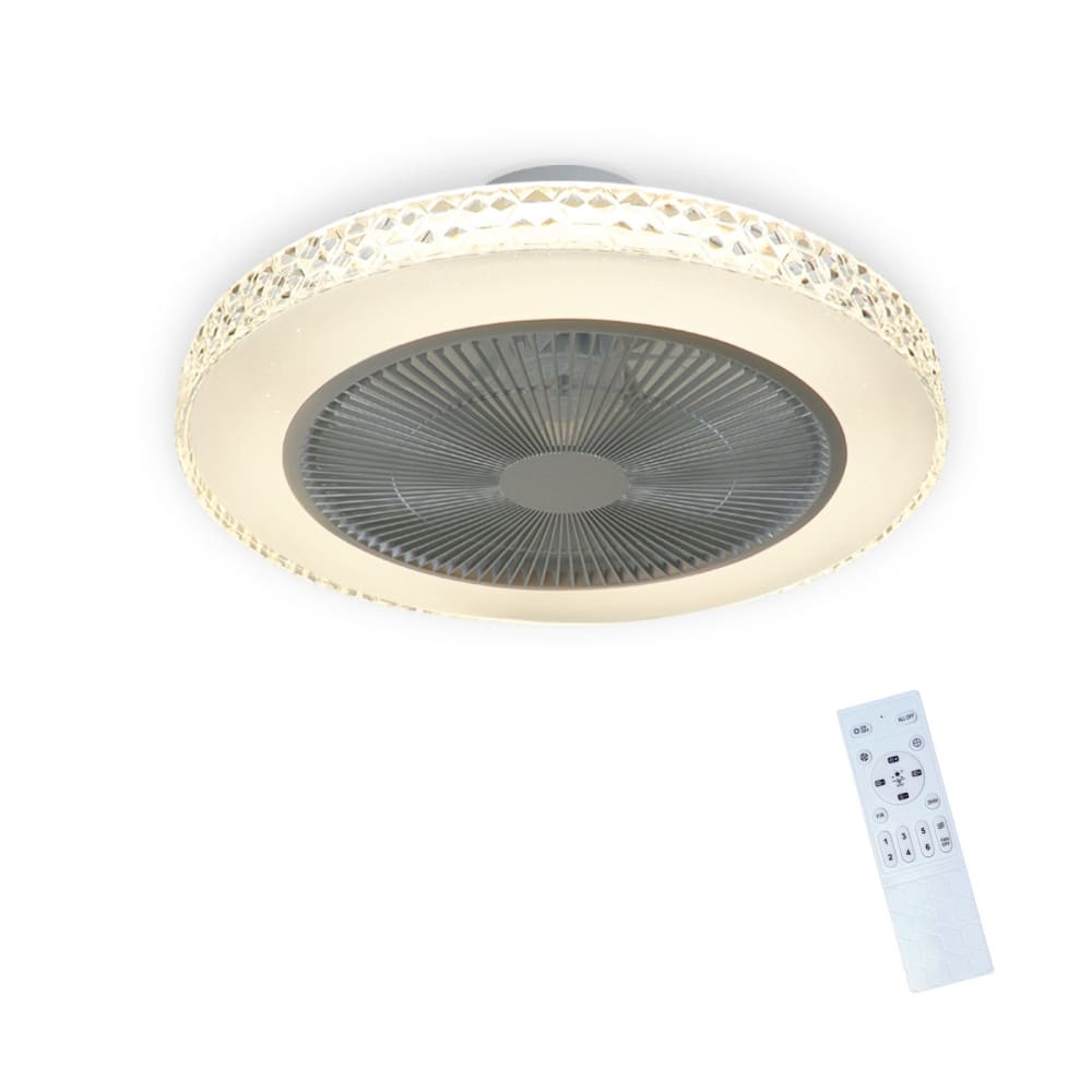 Ventilateur de plafond led en plastique 49x49x20,5 cm blanc 38w