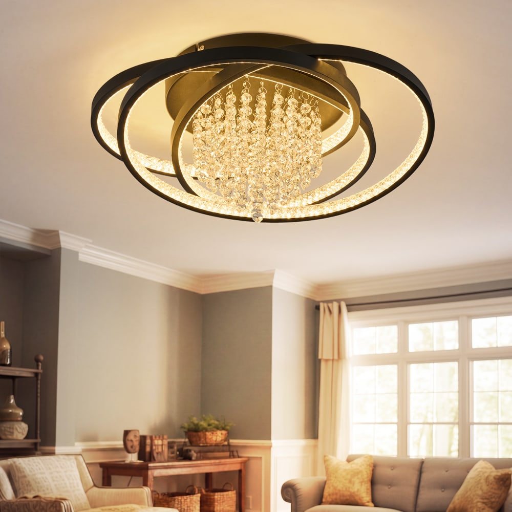 Deckenleuchte eisen 50x48x22.5cm schwarz LED 40W - Maisons Du