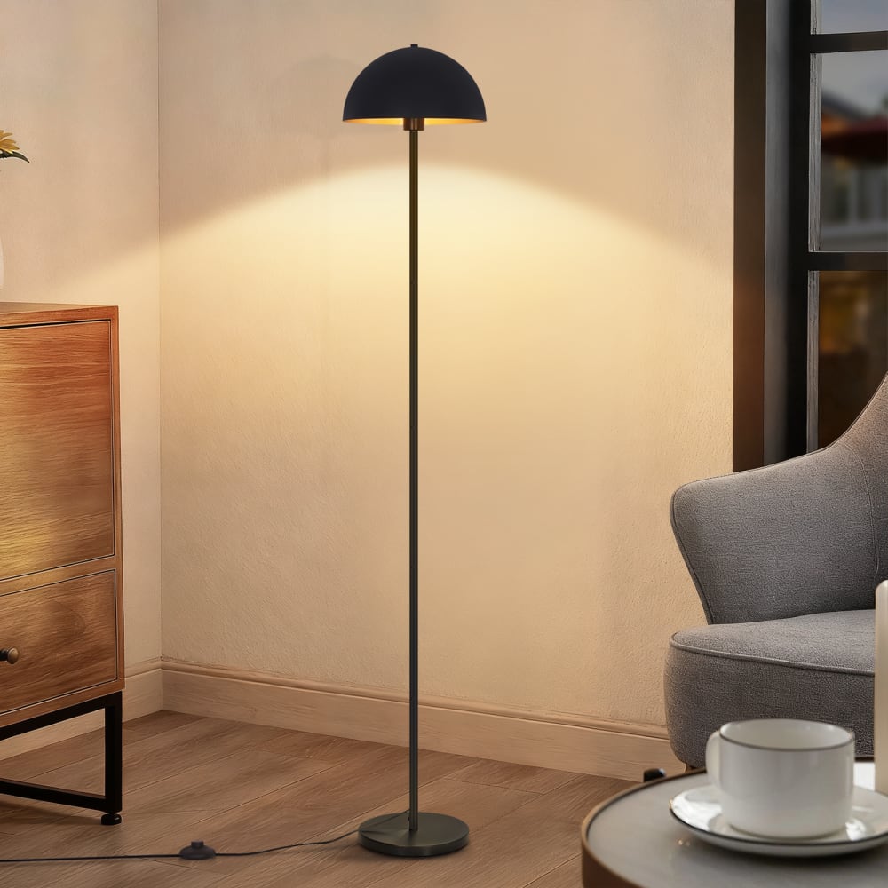Lampadaire fer noir 25x30x170cm e27 — vue 3