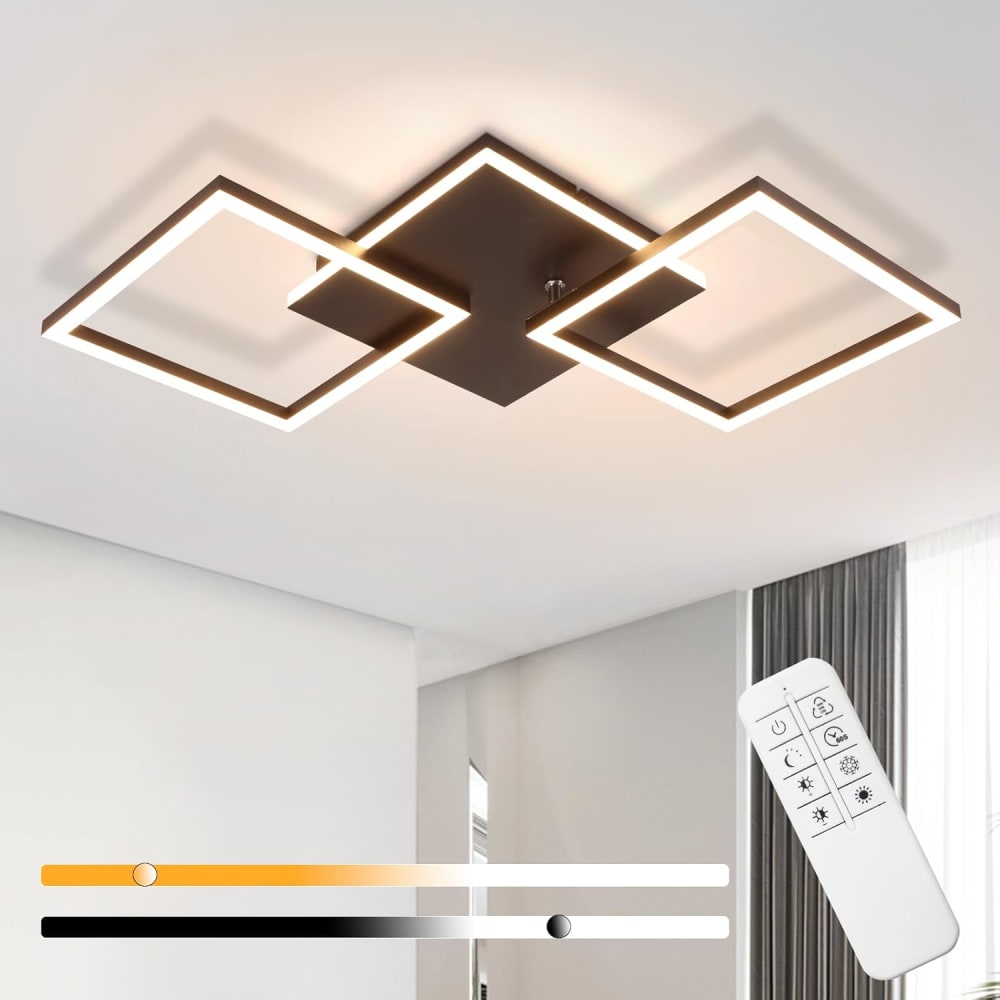 Plafonnier fer noir 62.8x29.5x7.4cm led 32w — vue 3