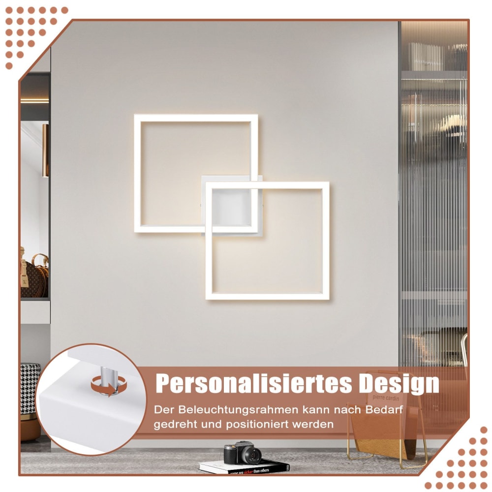 Plafonnier fer blanc 46.1x46.1x5.8cm led 24w — vue 4