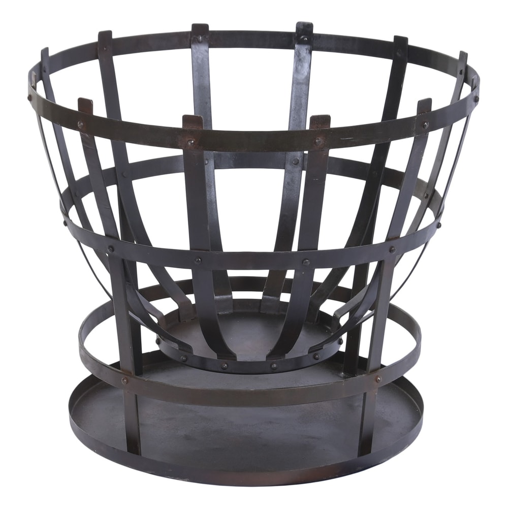 Brasero en acier marron 70x70x60 cm