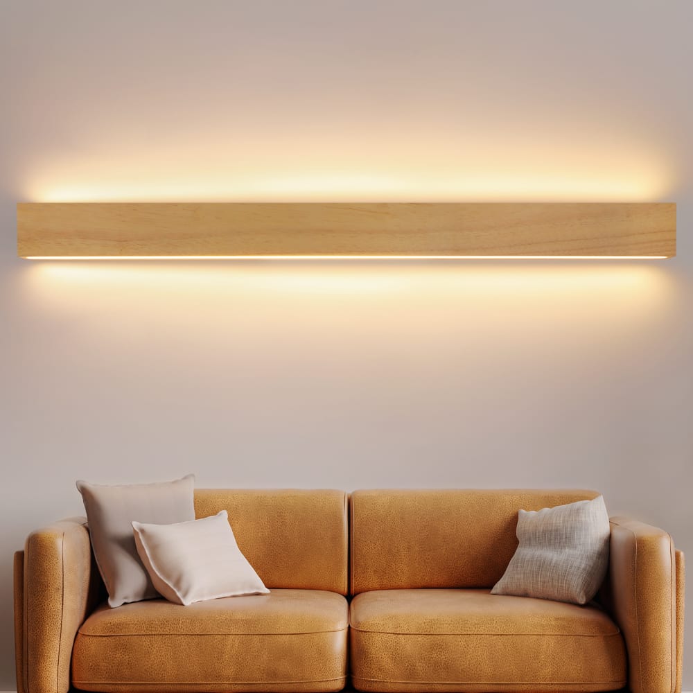 Applique murale brun 100x8x6.5cm led — vue 4