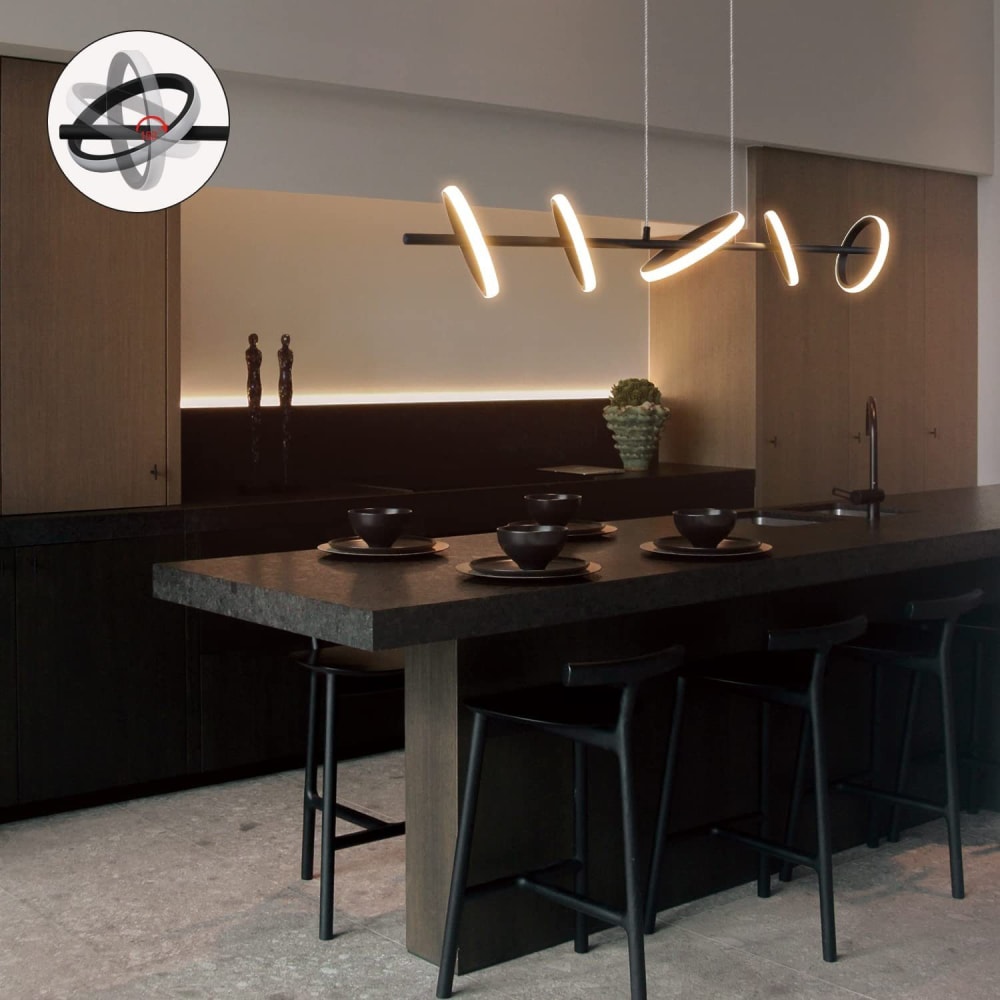 Suspension en fer, aluminium et silicone, noir, h.163cm — vue 4