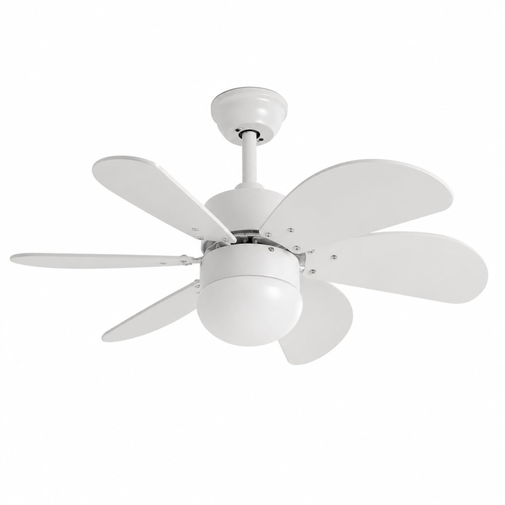 ZMH Deckenventilator Mit Licht Eisen Kunststoff 75x75x42 cm Weiß E27 style modern Weiß Stahl
