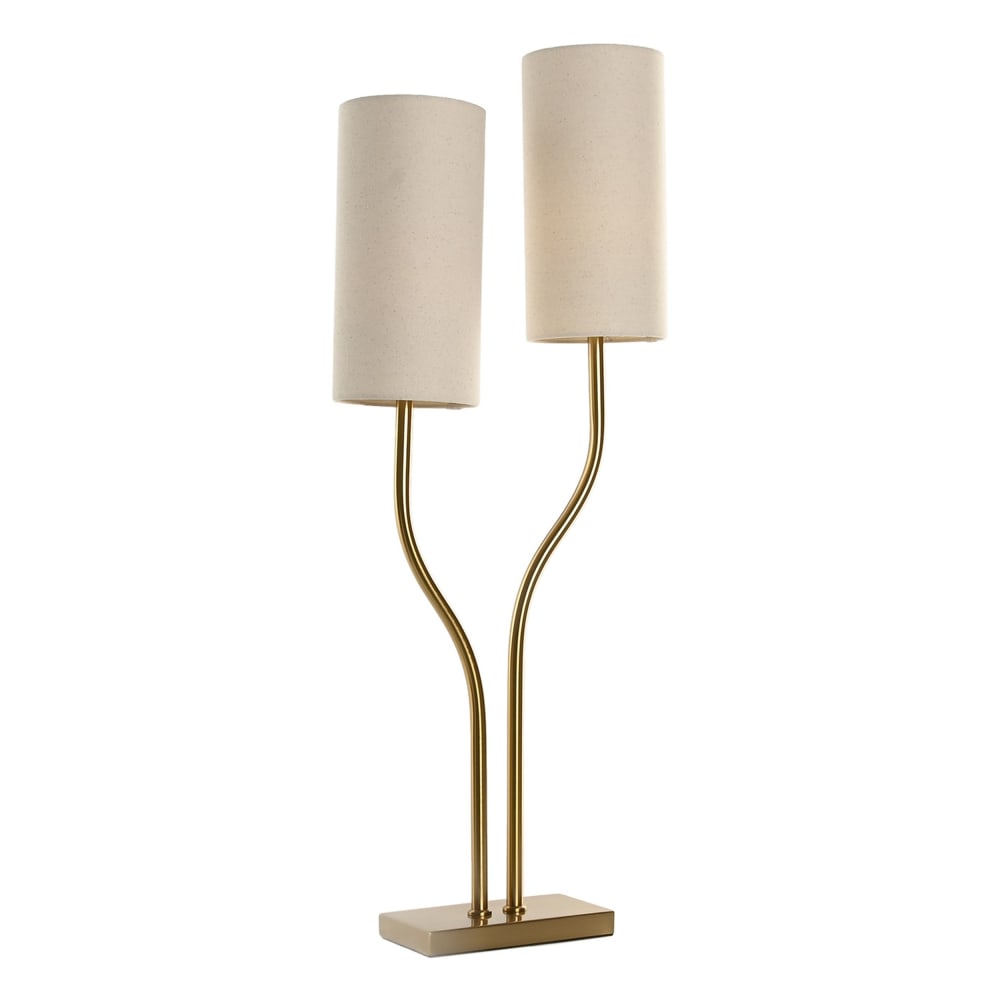 Lampe avec 2 abat jour en fer doré 35x16x100 cm