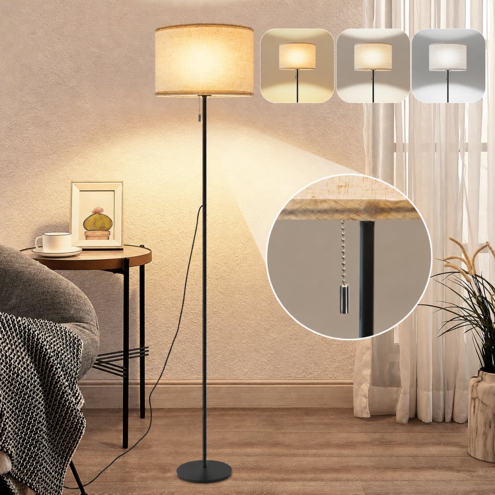 Lampadaire en fer noir 136x16x30cm led — vue 3