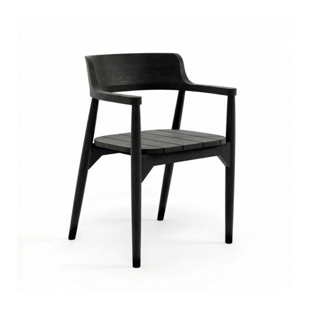Chaise en bois de teck noir 58x52x80 cm Chaise en bois de teck noir 58x52x80 cm
