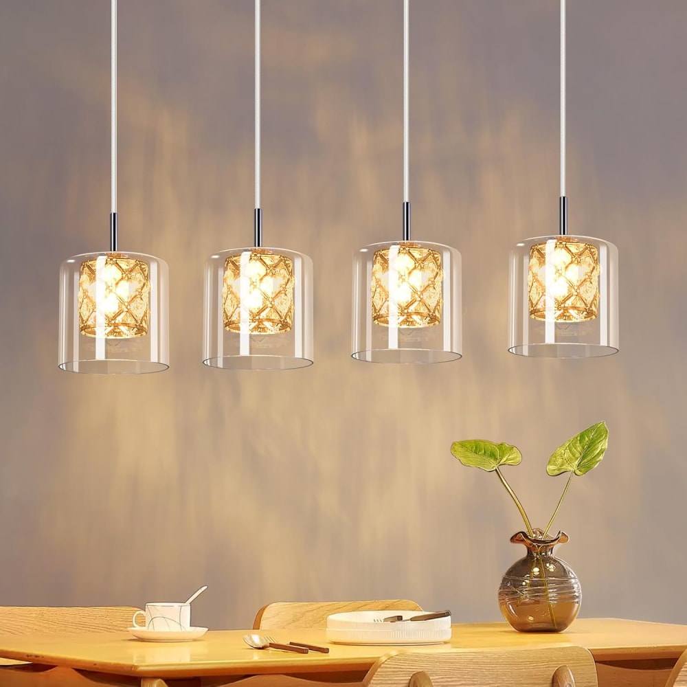 Pendelleuchte, Eisen Kristall, H.140CM, Chrom - Maisons Du Monde