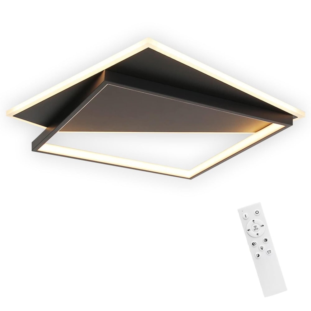 Plafonnier acrylique noir 48x48x5.5cm led 53w