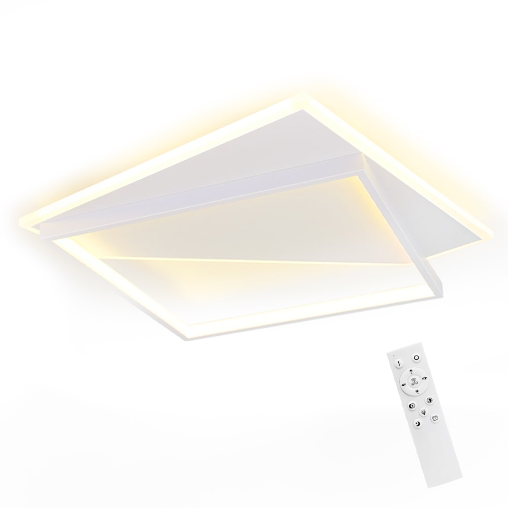 Plafonnier acrylique blanc 48x48x5.5cm led 53w