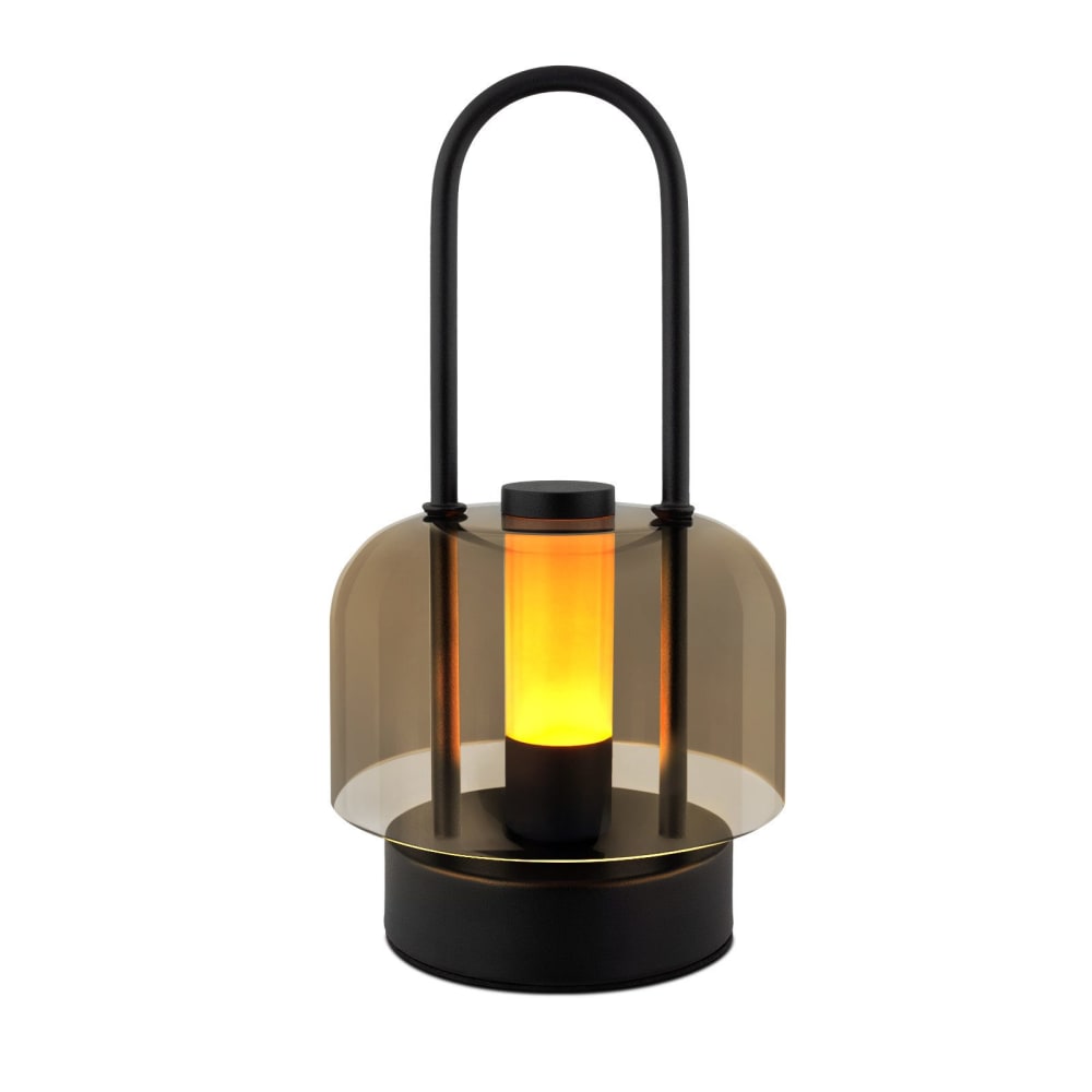 ZMH Tischlampe Aluminium 24.5x13x13cm Schwarz LED style modern Schwarz Metall