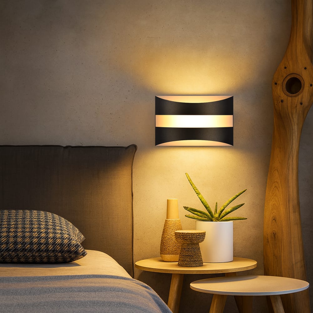 Applique murale fer noir 21x13x8cm led — vue 4