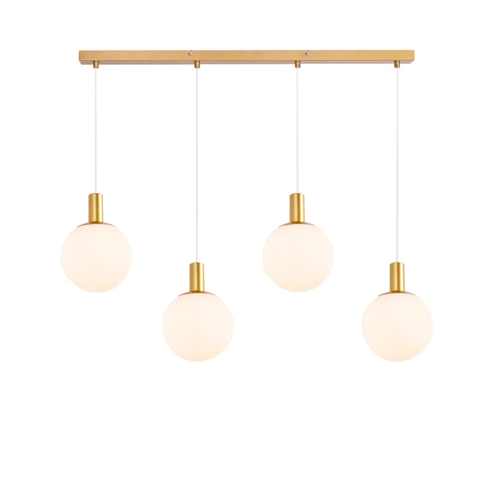 ZMH Pendelleuchte, Eisen Glass, H.182CM, Weiß Gold style modern Weiß Metall