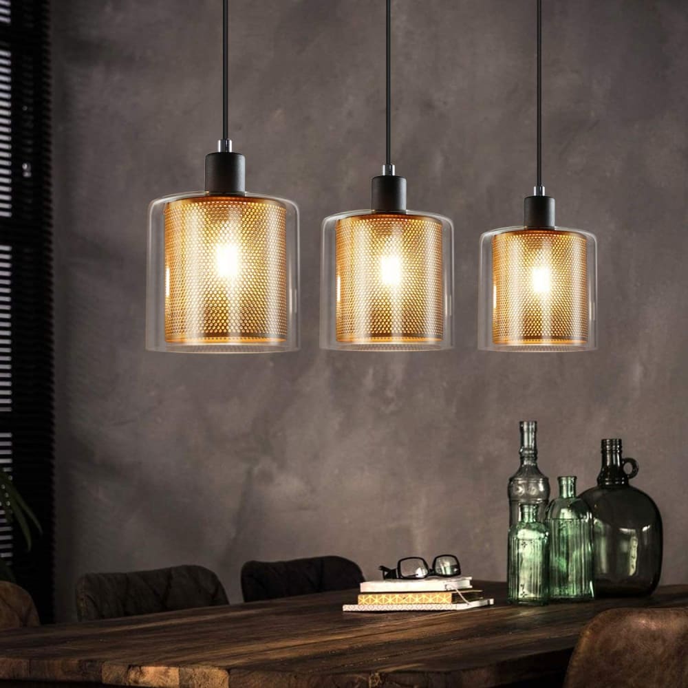 Pendelleuchte, Eisen Glass, H.171.5CM, Gold - Maisons Du Monde