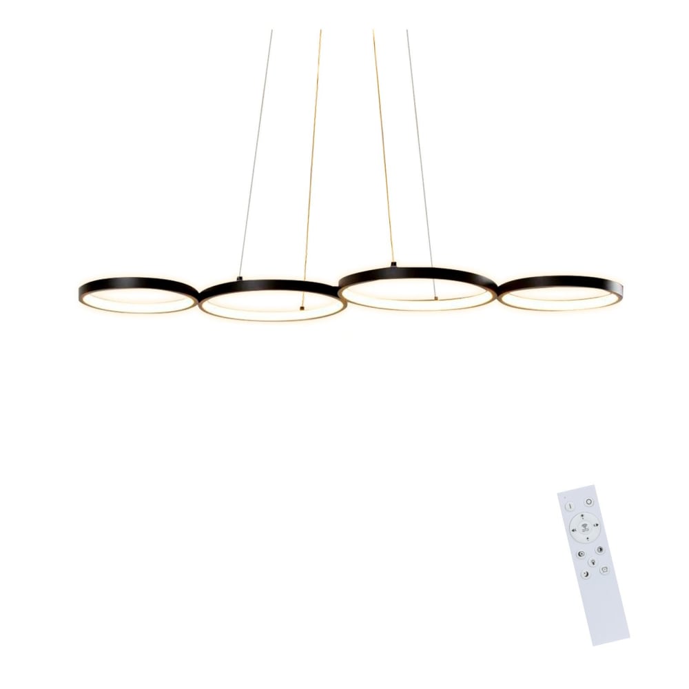 Suspension en fer, aluminium et silicone, noir, h.160cm