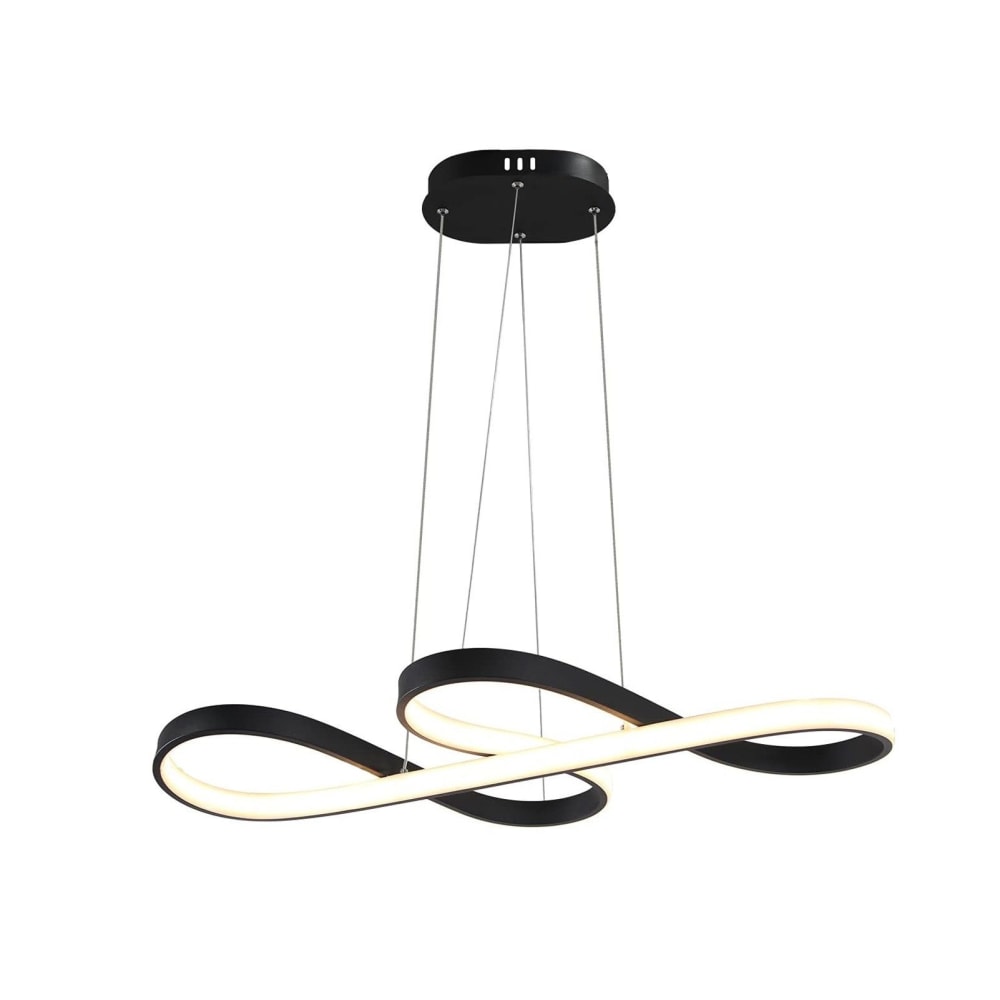 Suspension en aluminium, fer et silicone, noir, h.150cm