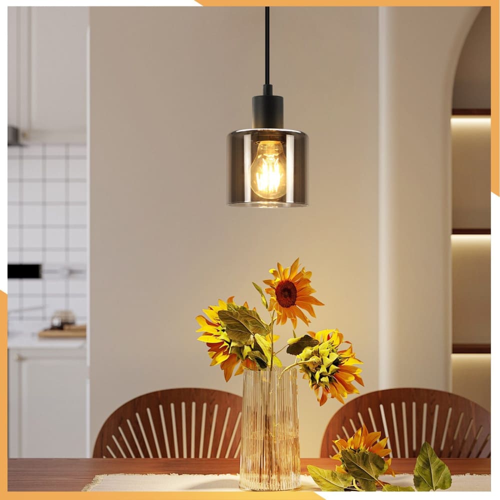 Pendelleuchte, Eisen Glass, H.195CM, Rauchgrau - Maisons Du Monde