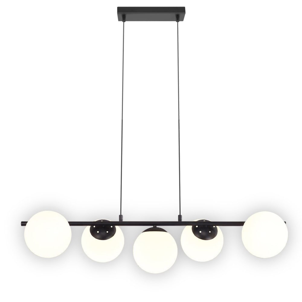 Suspension en fer et verre, blanc, h.173.5cm