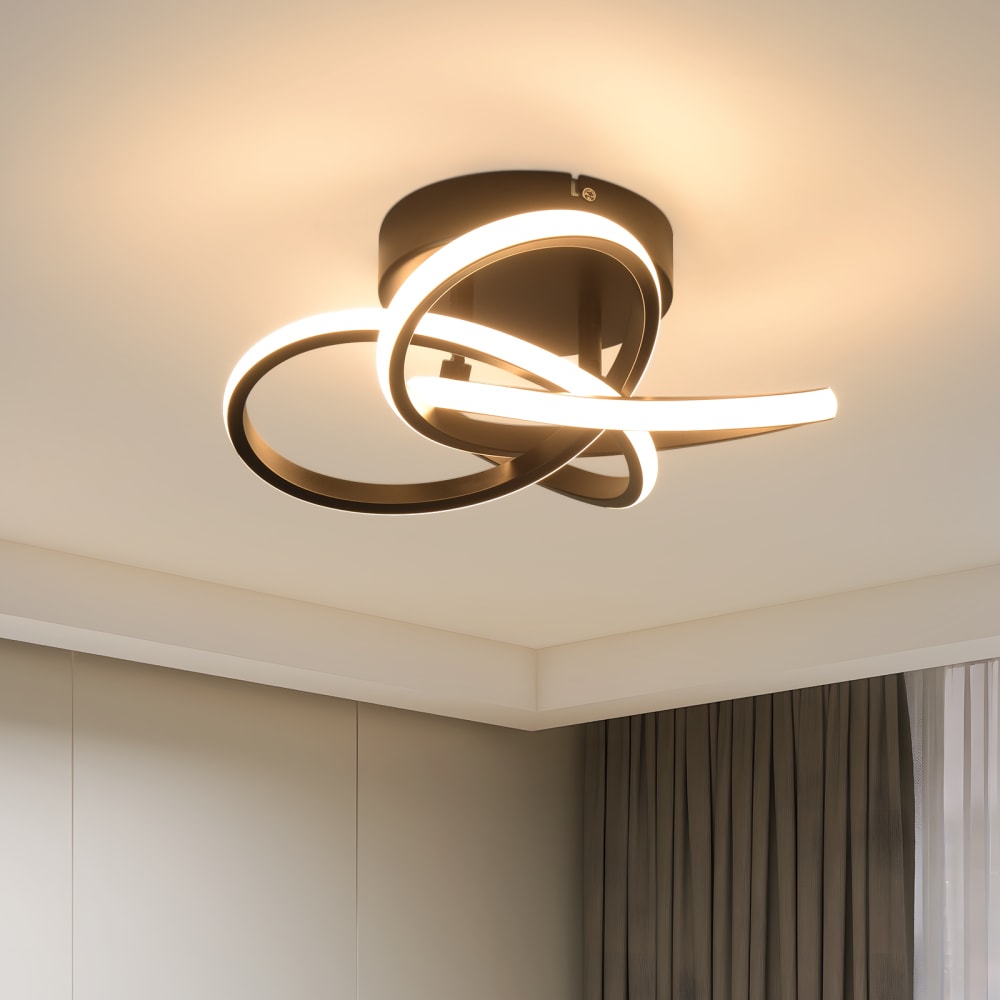 Deckenleuchte aluminium 32x32x16cm schwarz LED 28W - Maisons Du