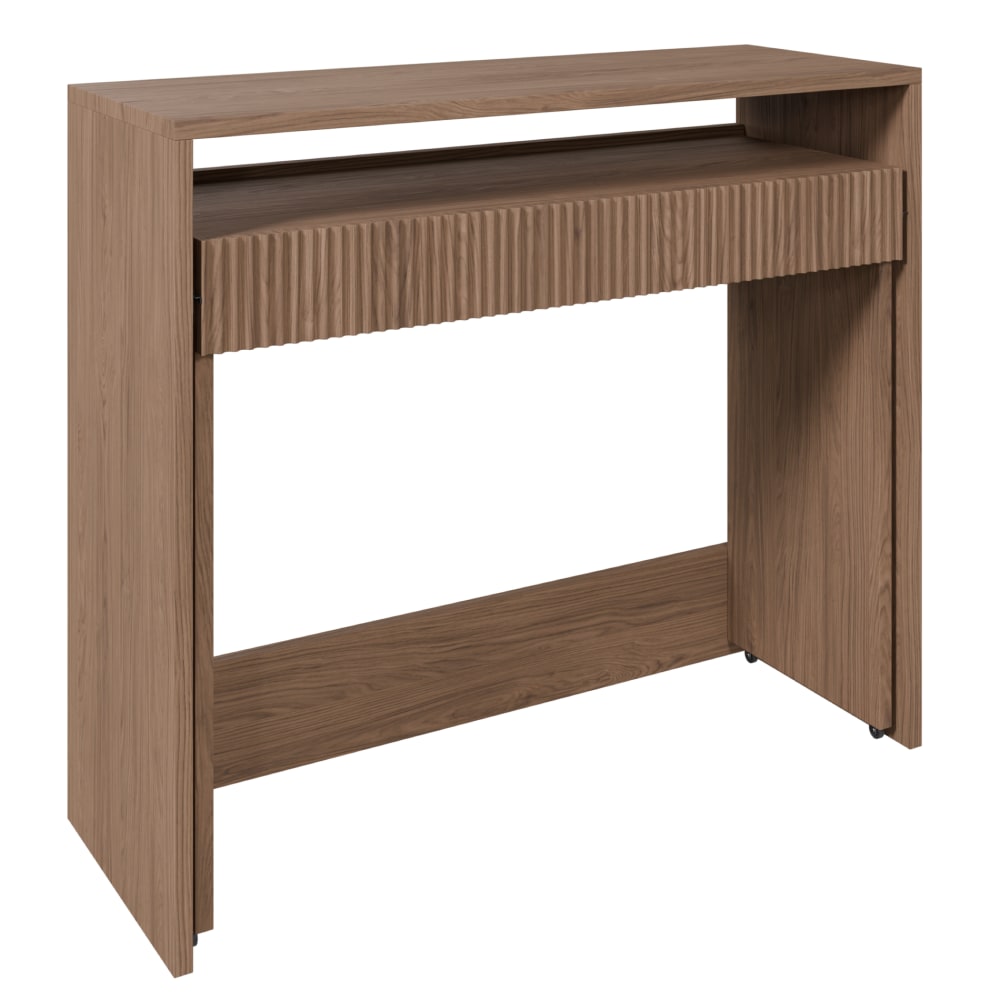 Bureau extensible avec 1 tiroir et cannelures chêne casella brun 98 cm Bureau extensible avec 1 tiroir et cannelures chêne casella brun 98 cm