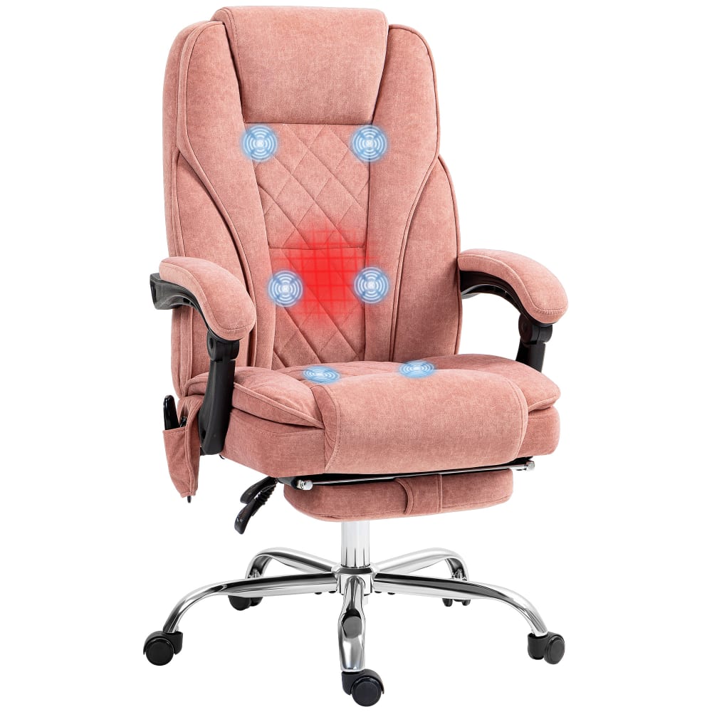 Chaise de bureau velours (100% polyester) rose 67x72x119 cm