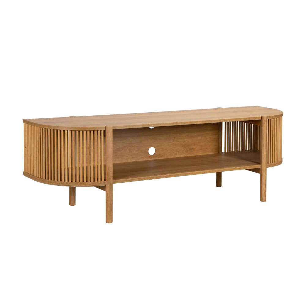 Meuble tv bohème 160 cm effet bois clair