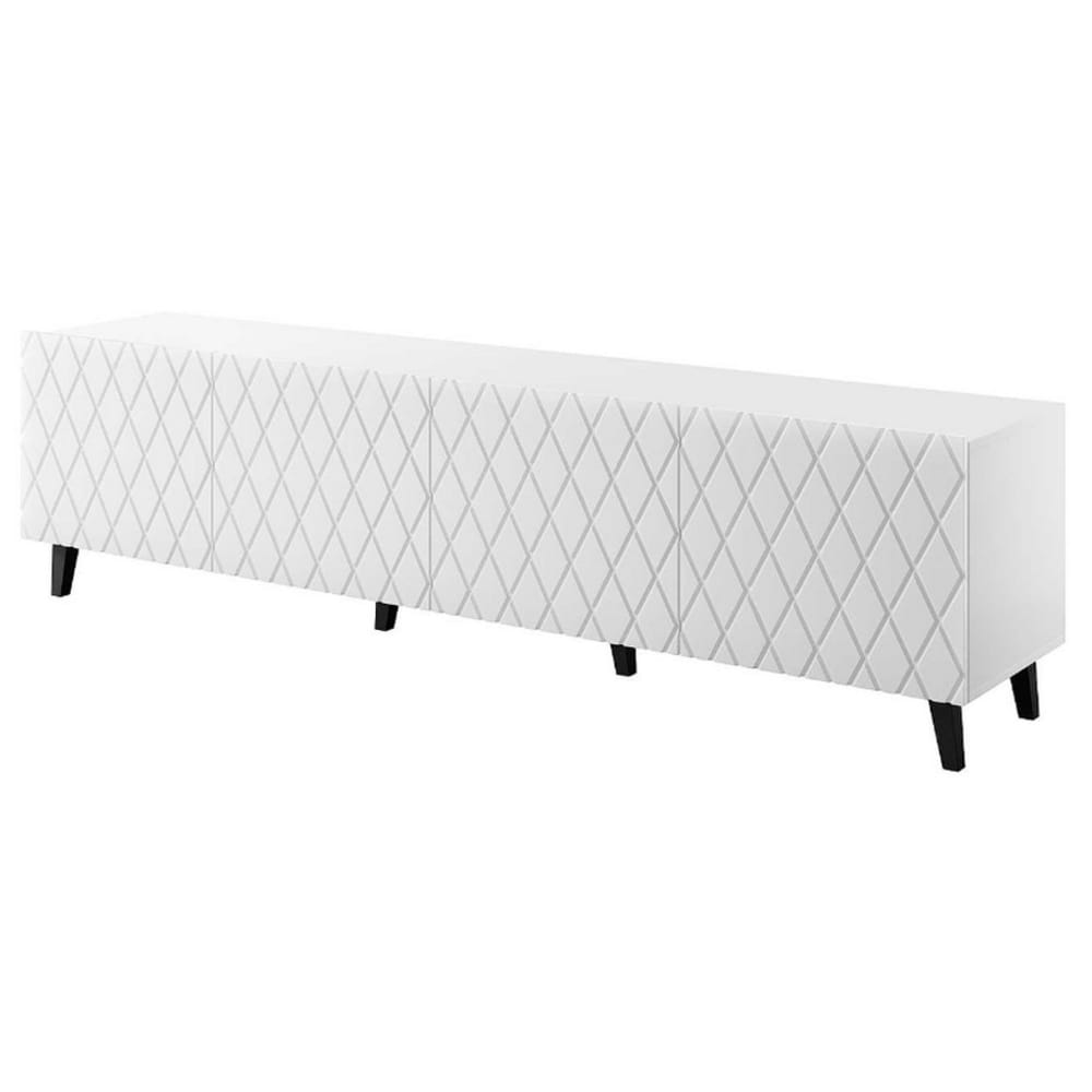 Meuble tv design blanc mat avec 4 portes 200cm Meuble tv design blanc mat avec 4 portes 200cm