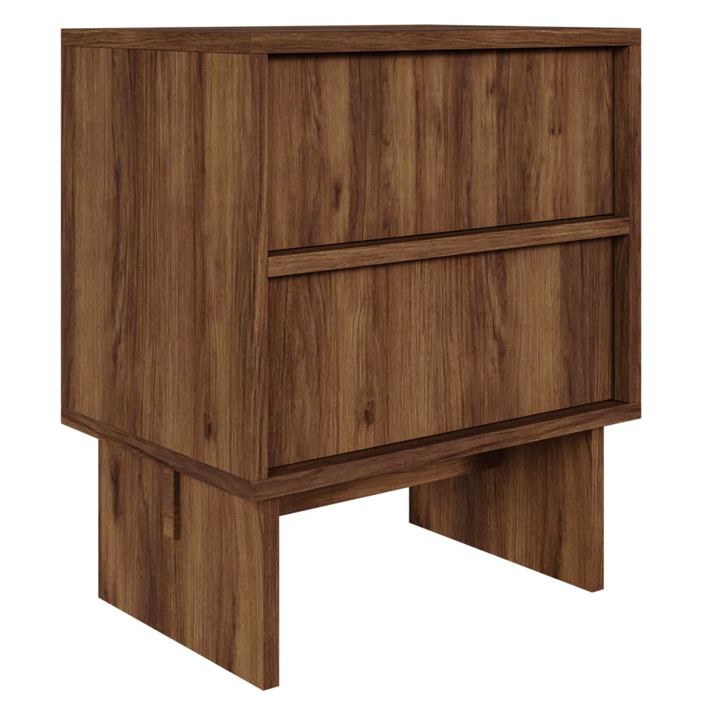 Table de chevet 2 tiroirs noyer warmia 50 cm Table de chevet 2 tiroirs noyer warmia 50 cm