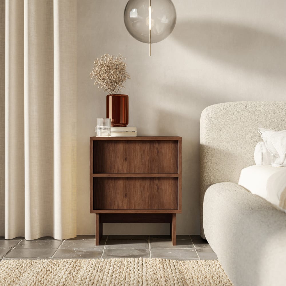 Nachttisch 2-schubladig, Warmia Walnuss, 50cm - Maisons Du Monde