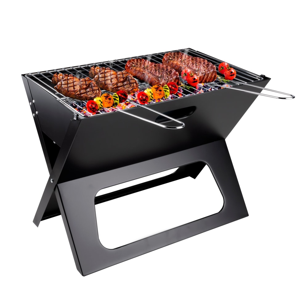 Barbecue noir acier inoxydable h46xl3xl45cm