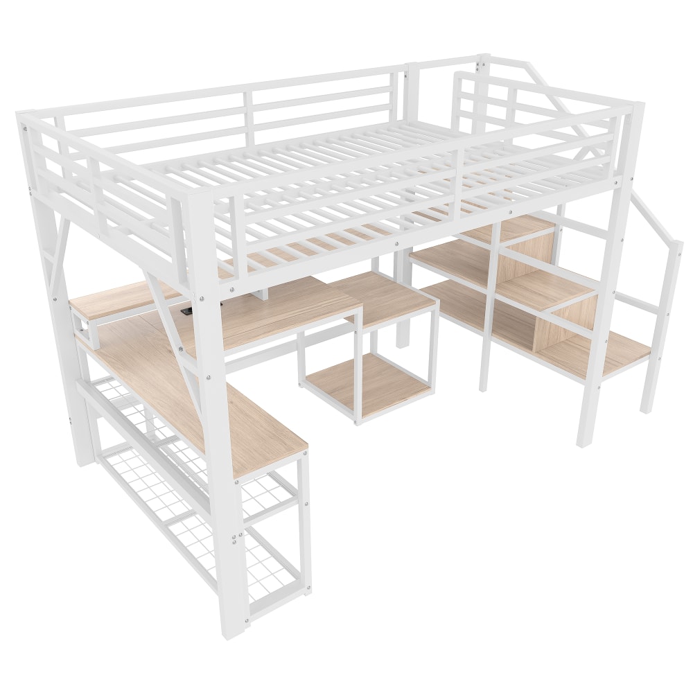 Lit mezzanine en fer blanc 140x200 cm Lit mezzanine en fer blanc 140x200 cm