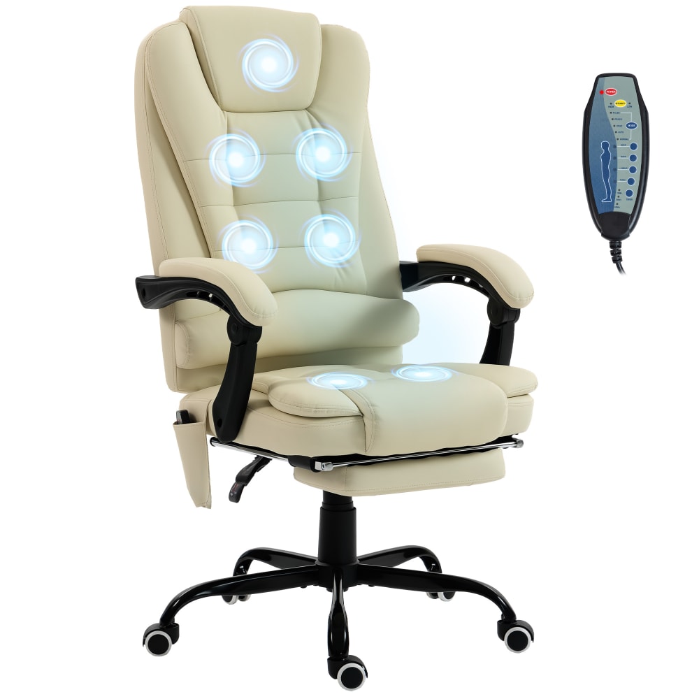 Chaise de bureau polyuréthane beige 67x79x121 cm