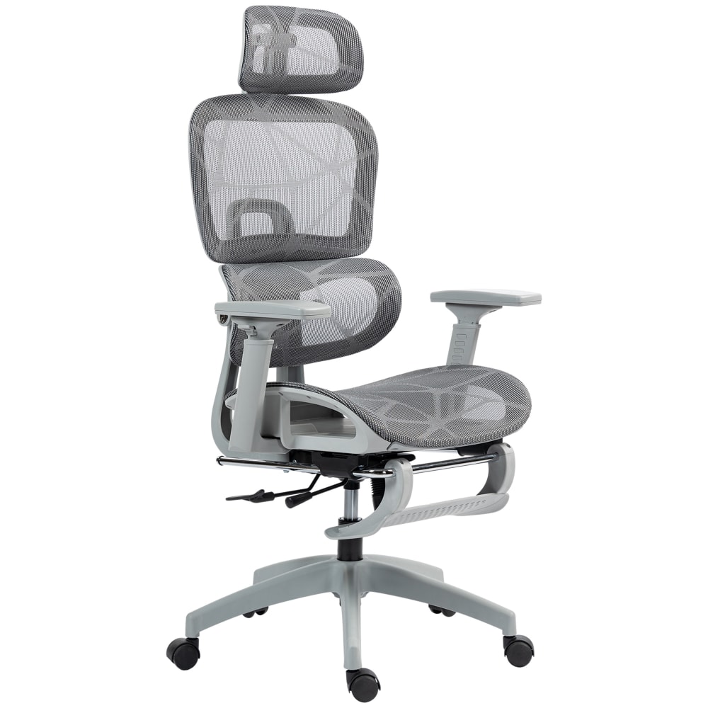 Chaise de bureau maille (100 % polyester) gris 66x64x122 cm