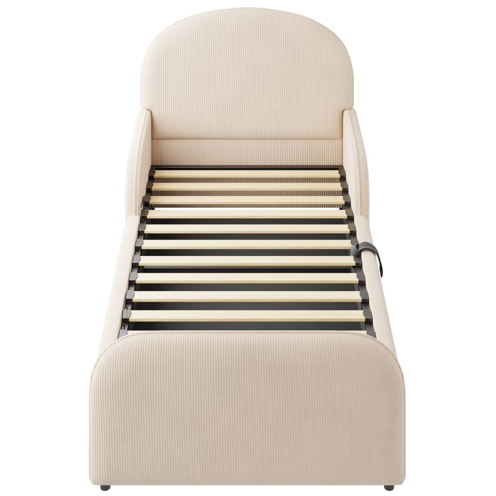 Lit tapissier enfant en sami beige 90x200cm