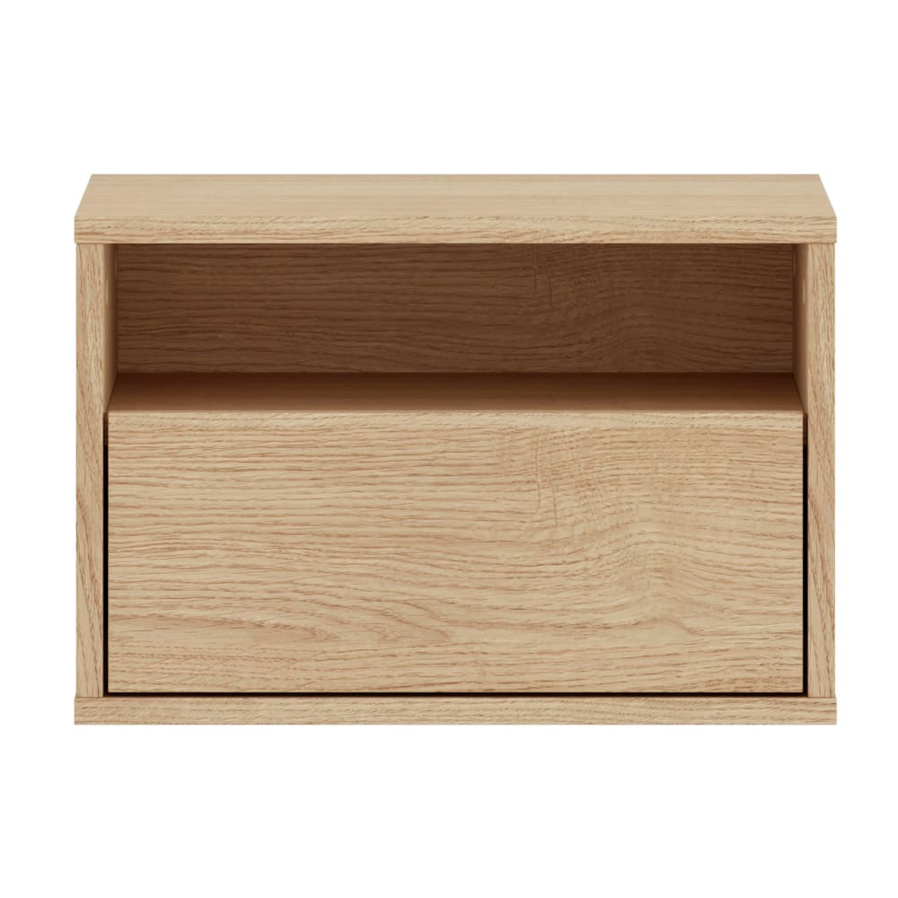 Selsey Nachttisch mit Schublade und Nische - 45 cm - Eiche Mavelie - HEGGERS Beige Spanplatte