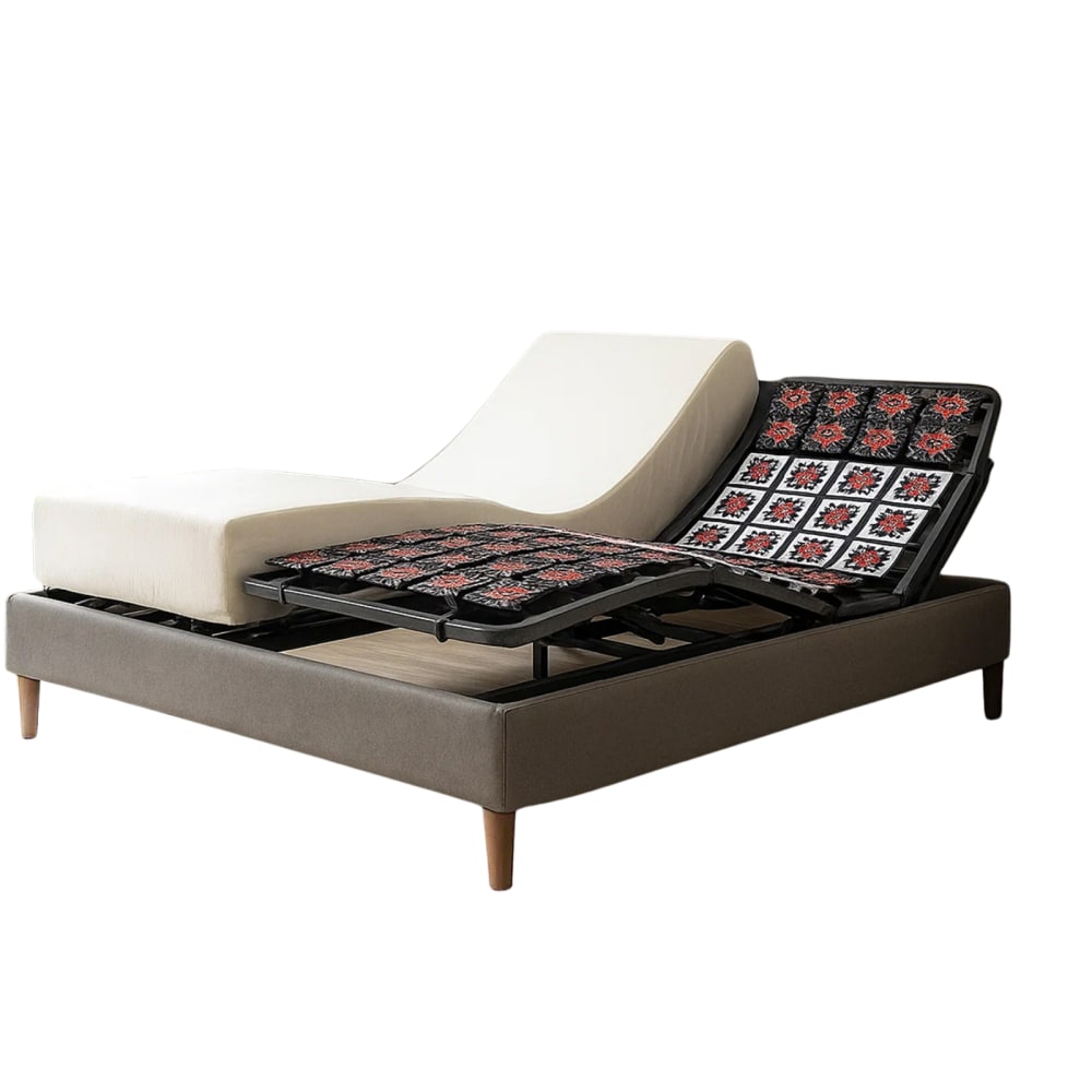 Lit electrique de relaxation simili gris et matelas 160x200 cm
