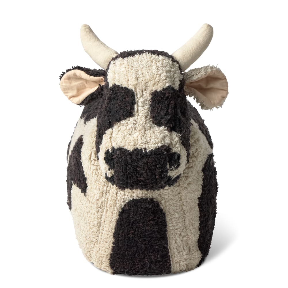 Pouf enfant en coton blanc et noir 60 x 40 cm Pouf enfant en coton blanc et noir 60 x 40 cm